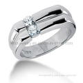 Fashion High Quality Stainless Steel Zircon Rings for Young Men